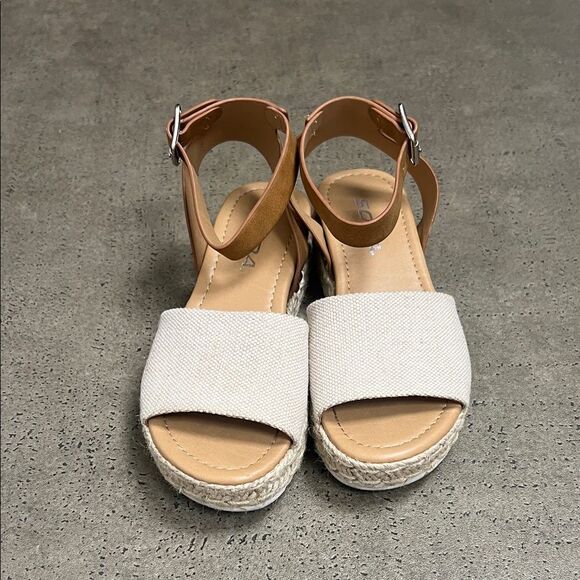 Soda Cream and Tan Espadrille Sandals - Picture 1 of 8